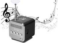 Głośnik bezprzewodowy przenośny mini radio FM LED bluetooth mobilny