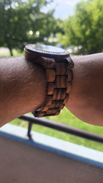 Zegarek drewniany BEWELL Vintage Kwarcowy z bransoletką i kalendarzem