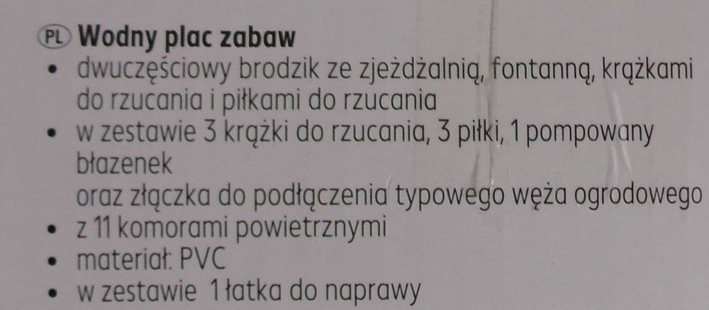 Plac Zabaw wodny dmuchany 257x61x145cm zjeżdżalnia dla dzieci