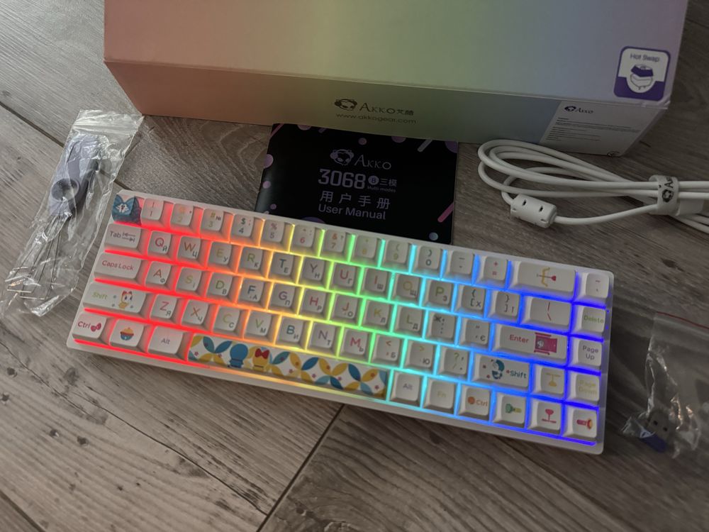 Клавиатура AKKO 3068B Doraemon Rainbow CS Jelly Pink (6925758617383)