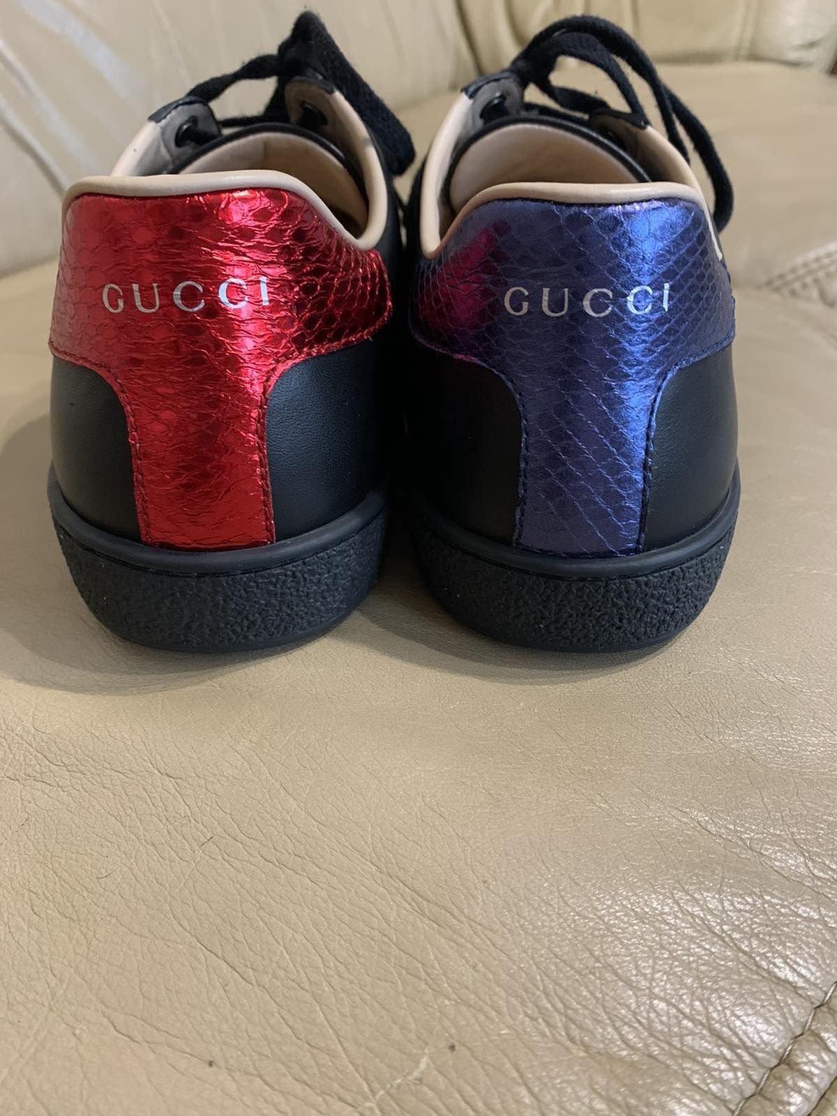 Кроссовки кеды Gucci Ace чёрные с вышивкой