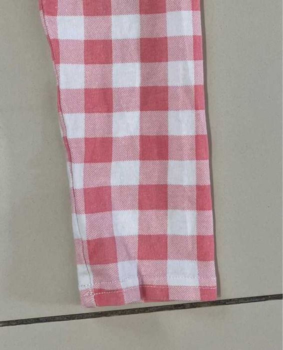 Różowo-białe legginsy w kratkę Sinsay 116
