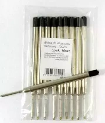 Wkład do długopisu metalowy czarny (10szt). Penword