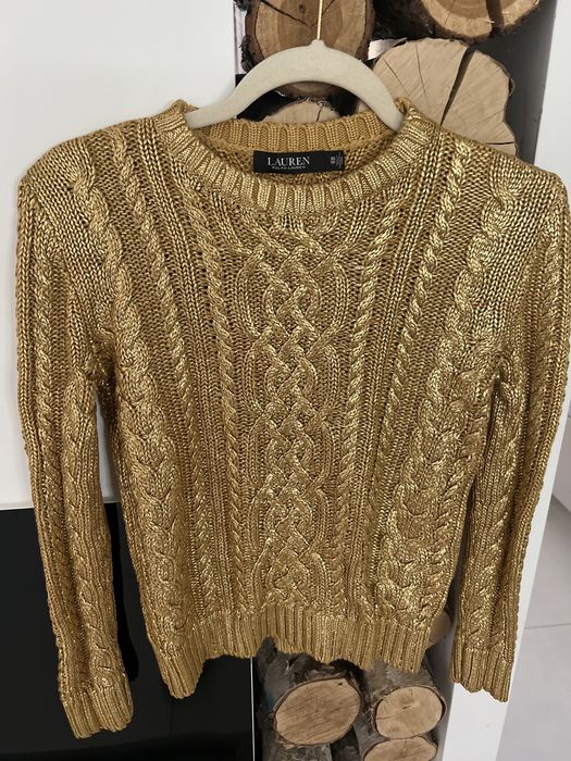 Nowy sweter Ralph Lauren S piękny złoty