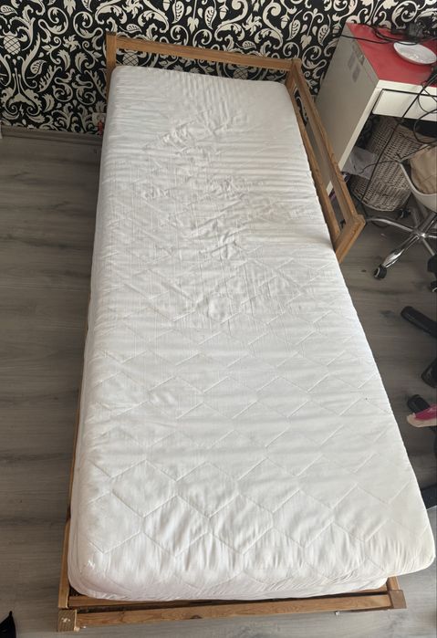 Łóżko Ikea rozkladane rozsuwane 80x200 lub 160x200 sosna materace