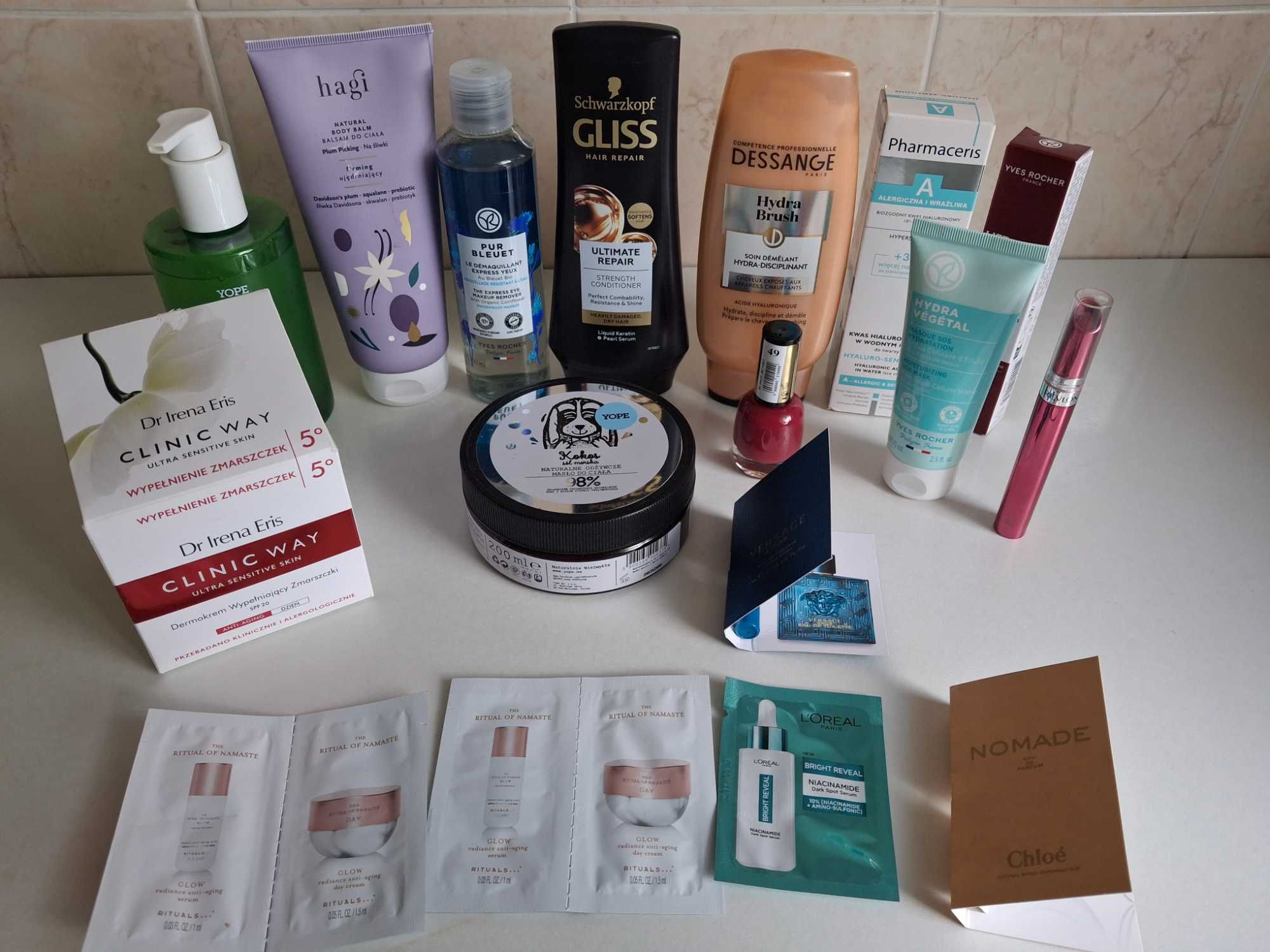 Zestaw 16 kosmetyków Yope, Hagi Chloe Pharmaceris, Yves Rocher, Revlon