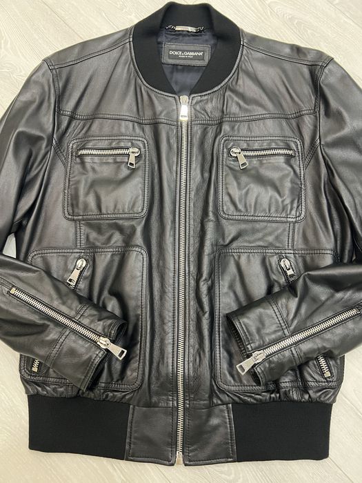 Кожаная куртка бомбер Dolce&Gabbana D&G б/у оригинал