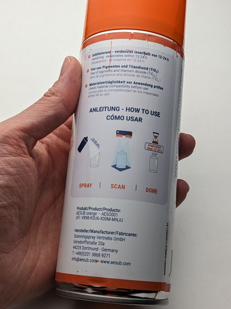 Спрей для сканування AESUB Orange Scanning Spray