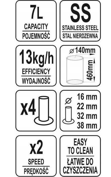 Duża Nowa NADZIEWARKA do kiełbas 7L MOCNA Pionowa Masarska Do mięsa