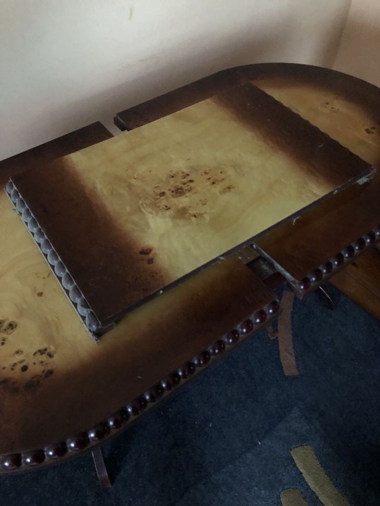Стіл обідній кухонний деревянний овальний півкруглий стол розкладний