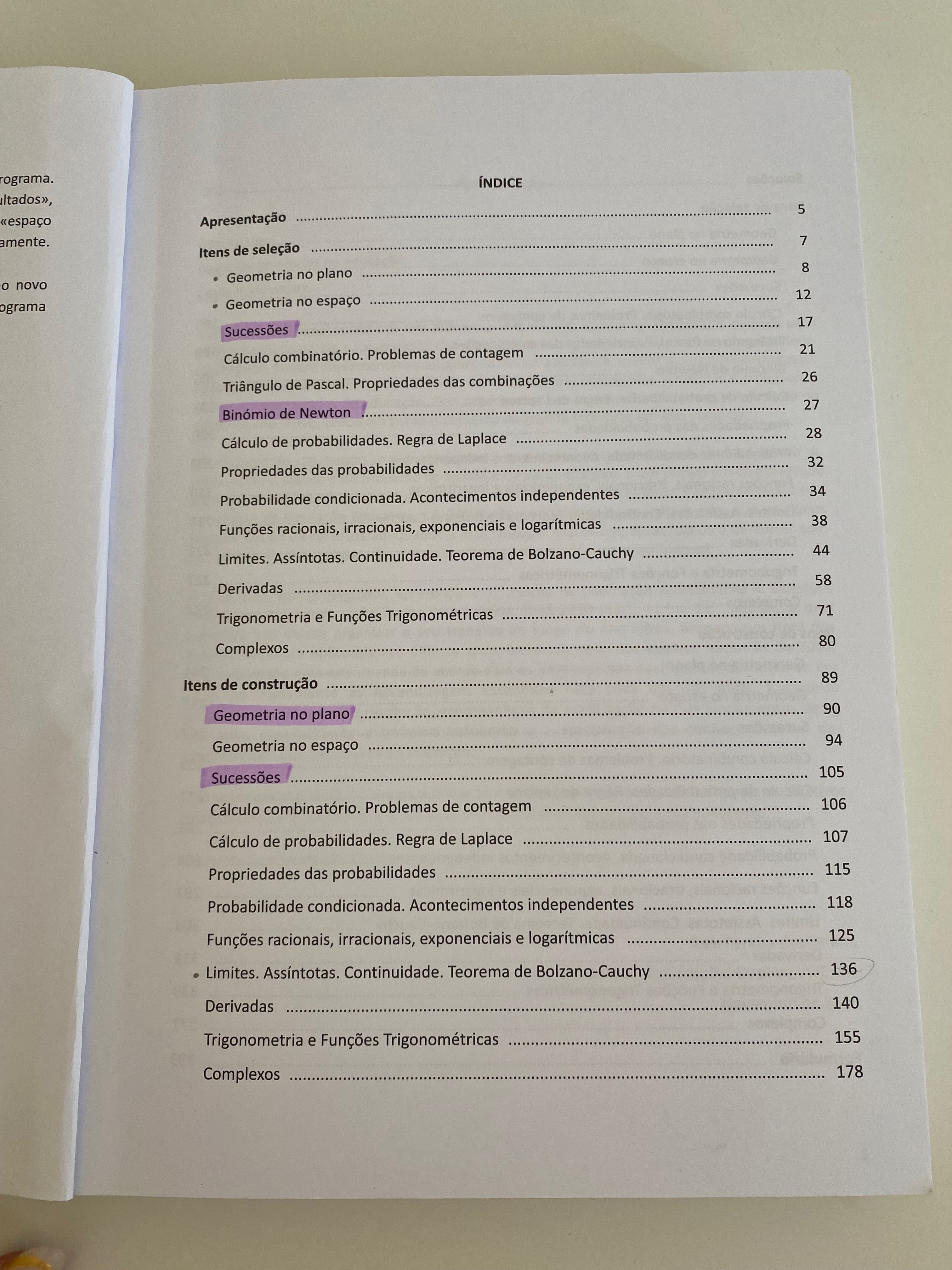Matemática A- Questões de Exames Nacionais e Testes Intermédios