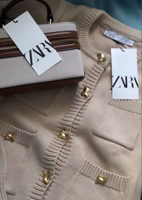 Трикотажный пиджак Zara. Кардиган Zara.