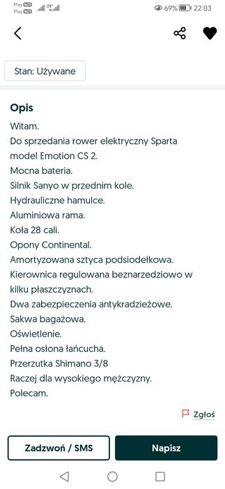 Rower elektryczny sparta