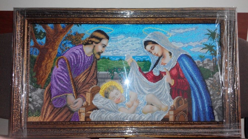 ікона чеським бісером "Марія з Ісусом"