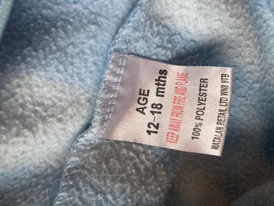 Śpiochy 92 na zamek ciepłe 12-18 mies polar pizama