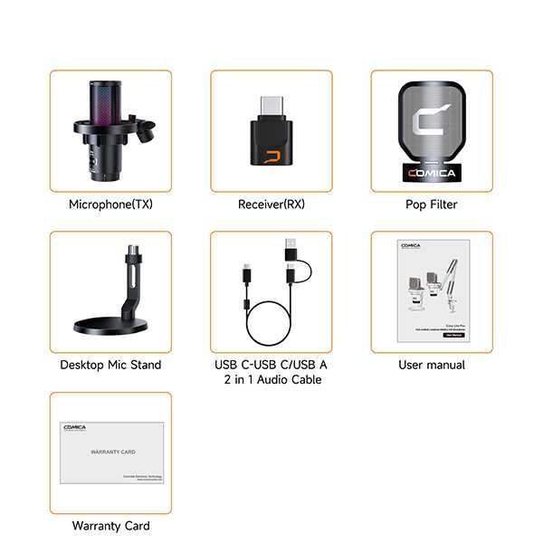 Comica EJoy Uni Pro Бездротовий студійний мікрофон з підставкою