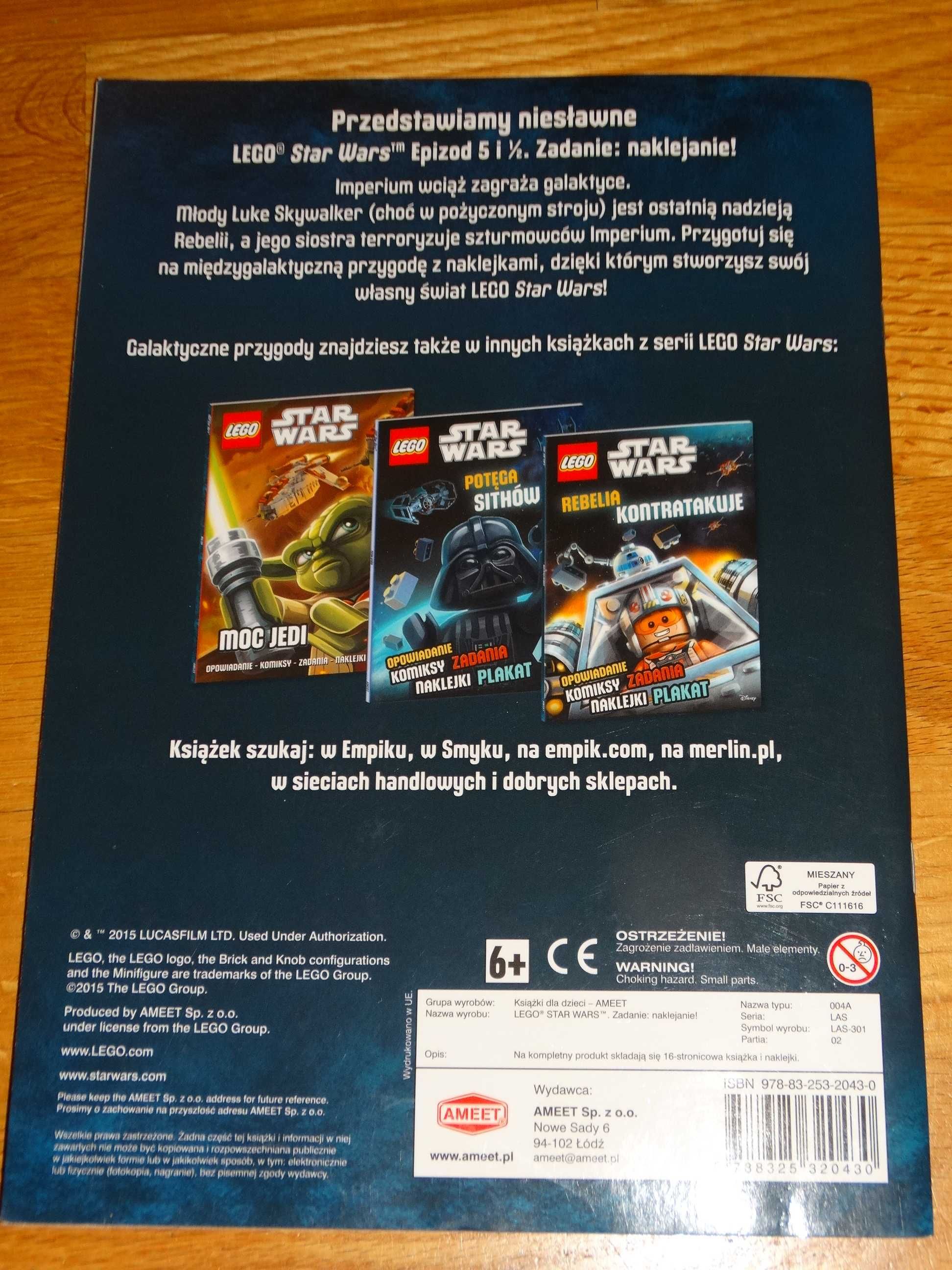 Lego Star Wars Epizod 5 i 1/2 Zadania do naklejania książka