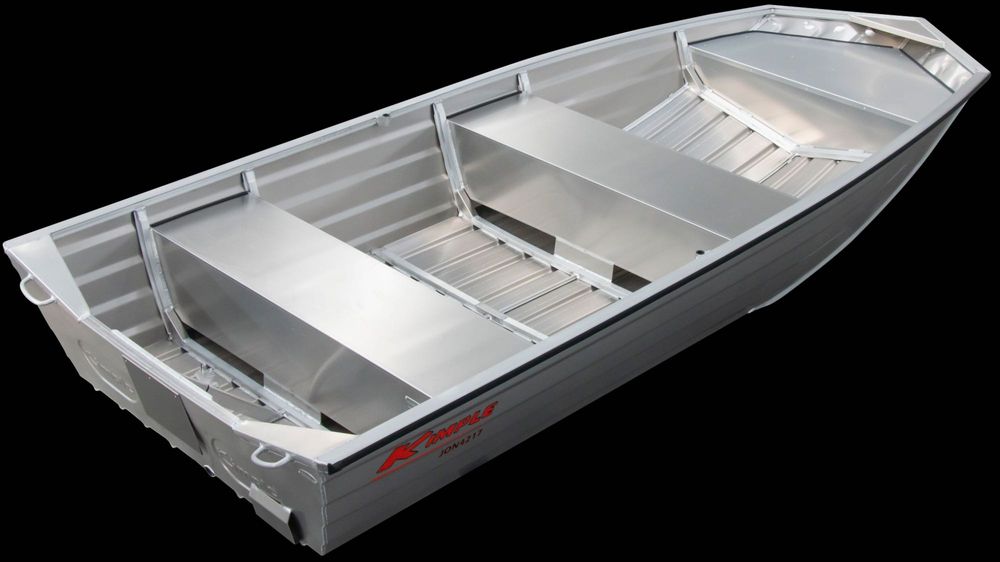 Aluminiowa łódka wędkarska Kimple J 4217 idealna na rzeki i płycizny.