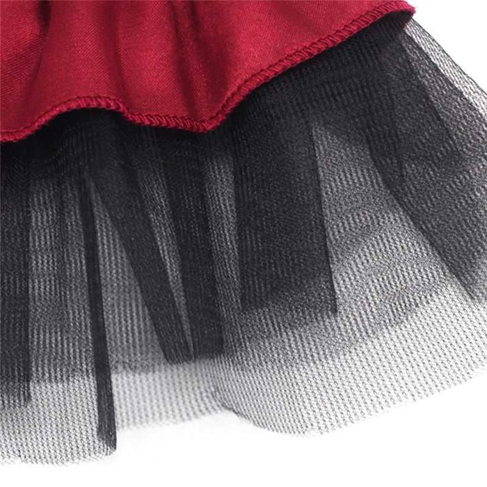 Vestido "Mido" Bordô e preto - Tamanho XS