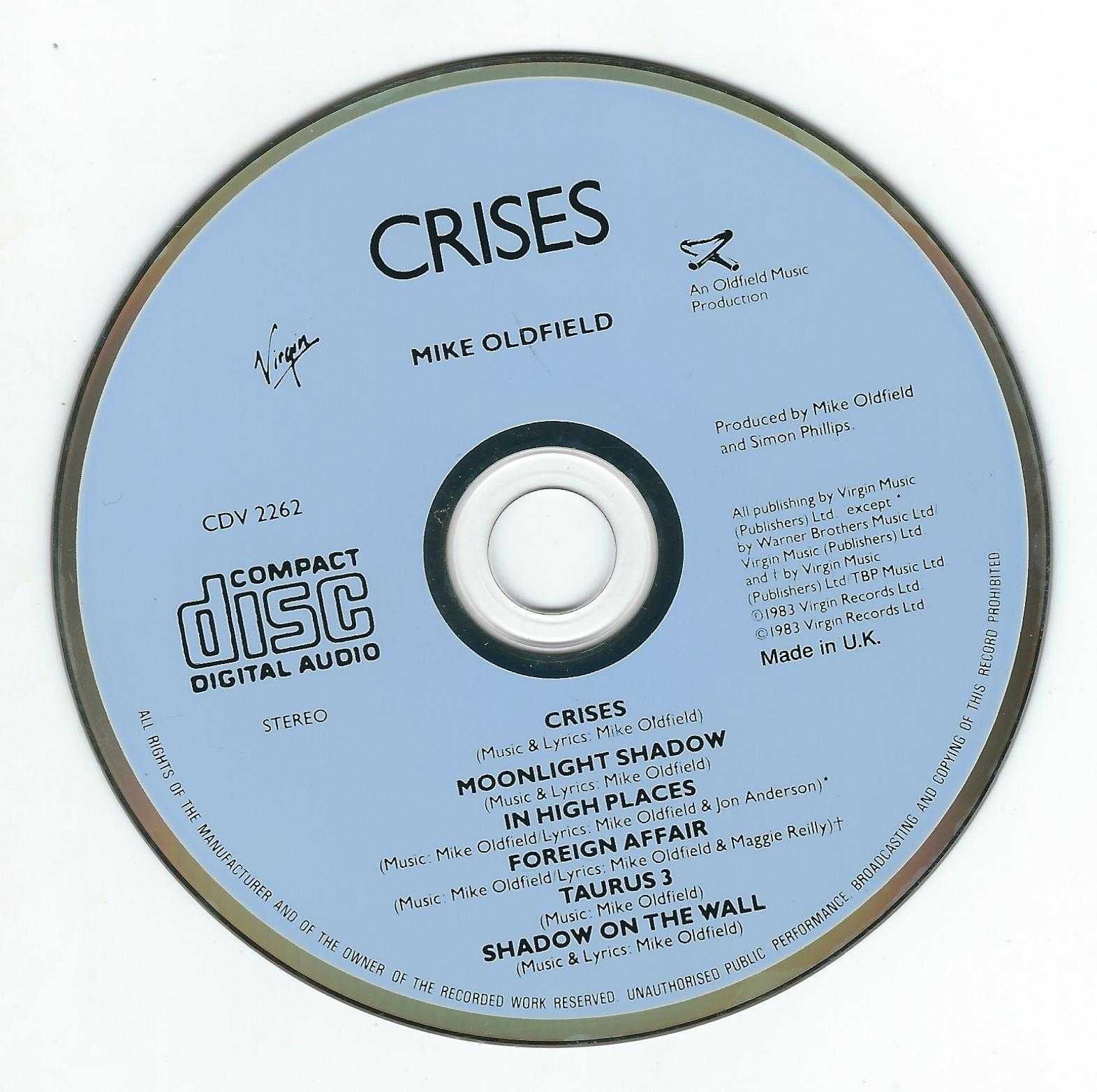CD Mike Oldfield - Crises (1983) (Virgin)