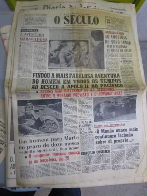 Jornal histórico homem na lua