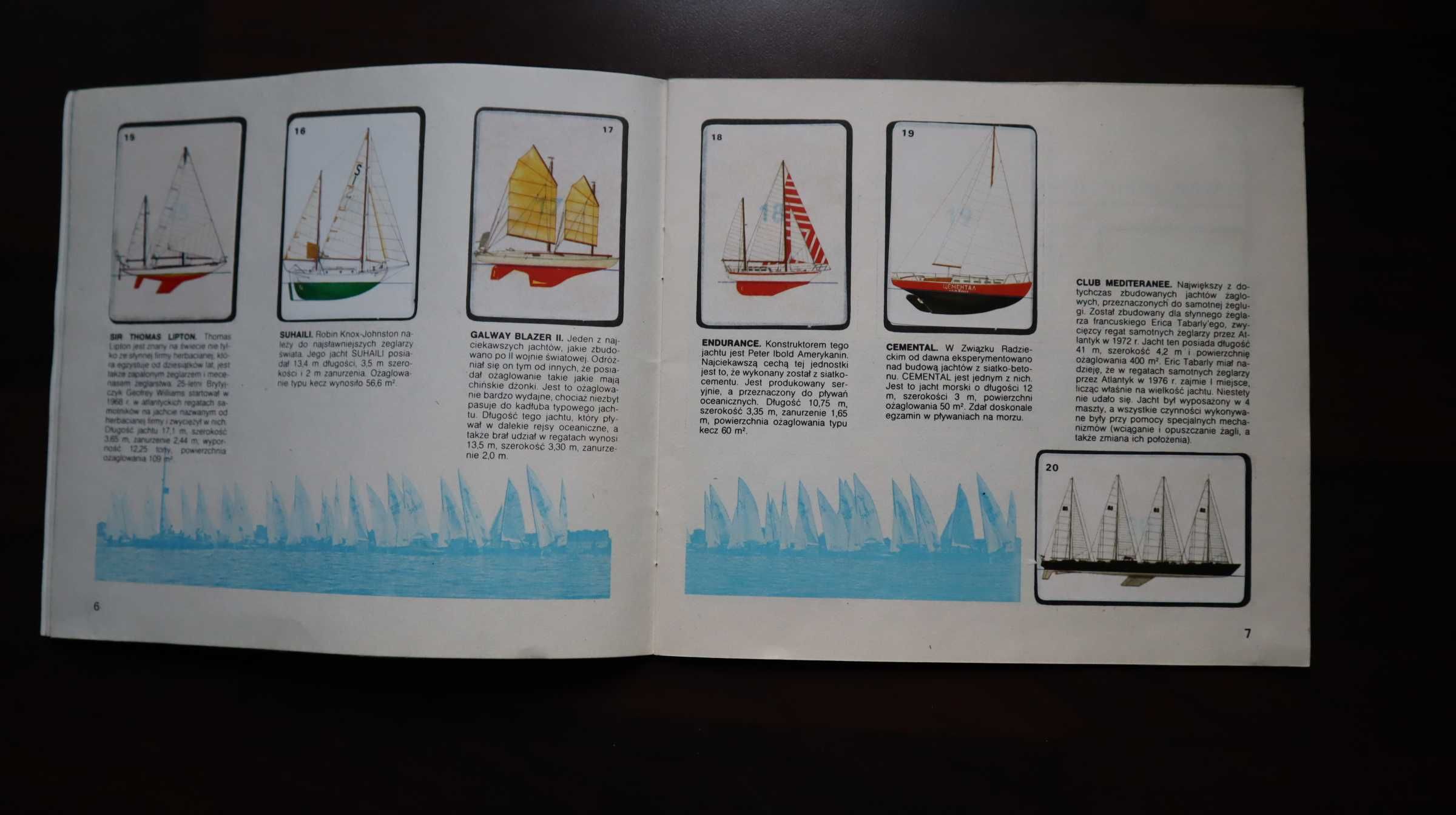 PRL Ilustracje Samoprzylepne Jachty Żaglowe KAW