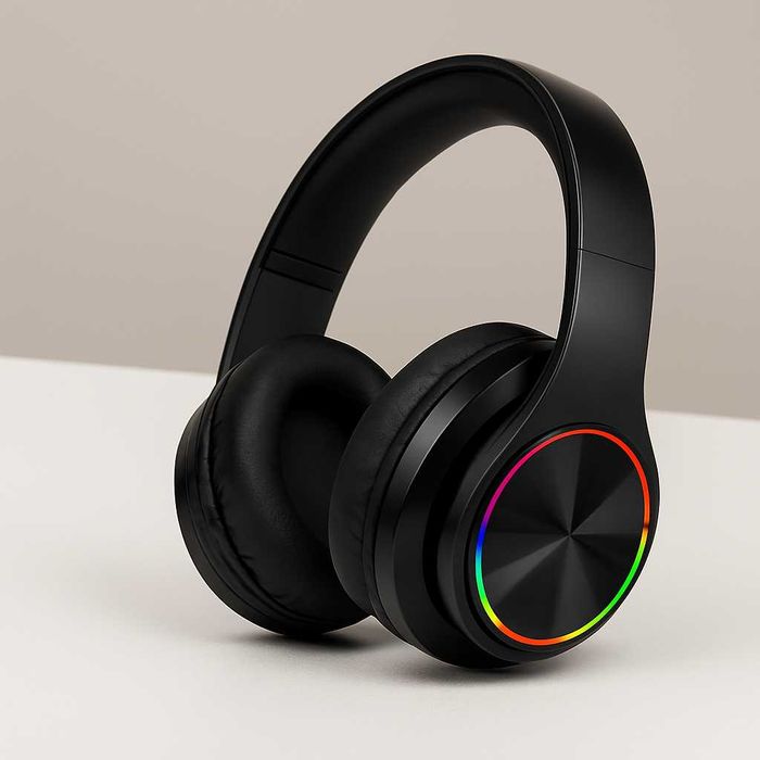 NOWE PROFESJONALNE Słuchawki Bezprzewodowe Bluetooth RGB Z Mikrofonem