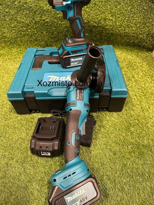 Акумуляторний набір Makita 2в1 48V 6Ah гайковерт 800 нютонта болгарка