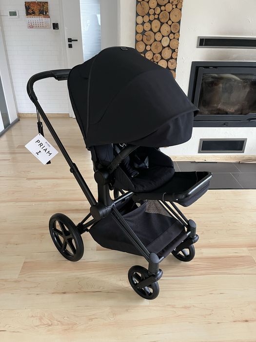 Cybex Priam 4 w1  Deep Black j.NOWY + fotelik cybex Cloud baza isofix