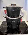 Garnki marmurowe 10,2L + 6,2L. ZL-7011 GAZ, INDUKCJA, HALOGEN