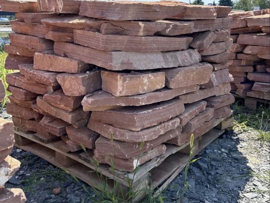 CZERWONY PIASKOWIEC Płyty Chodnikowe Tarasowe Oczko Wodne Ścieżka Grys