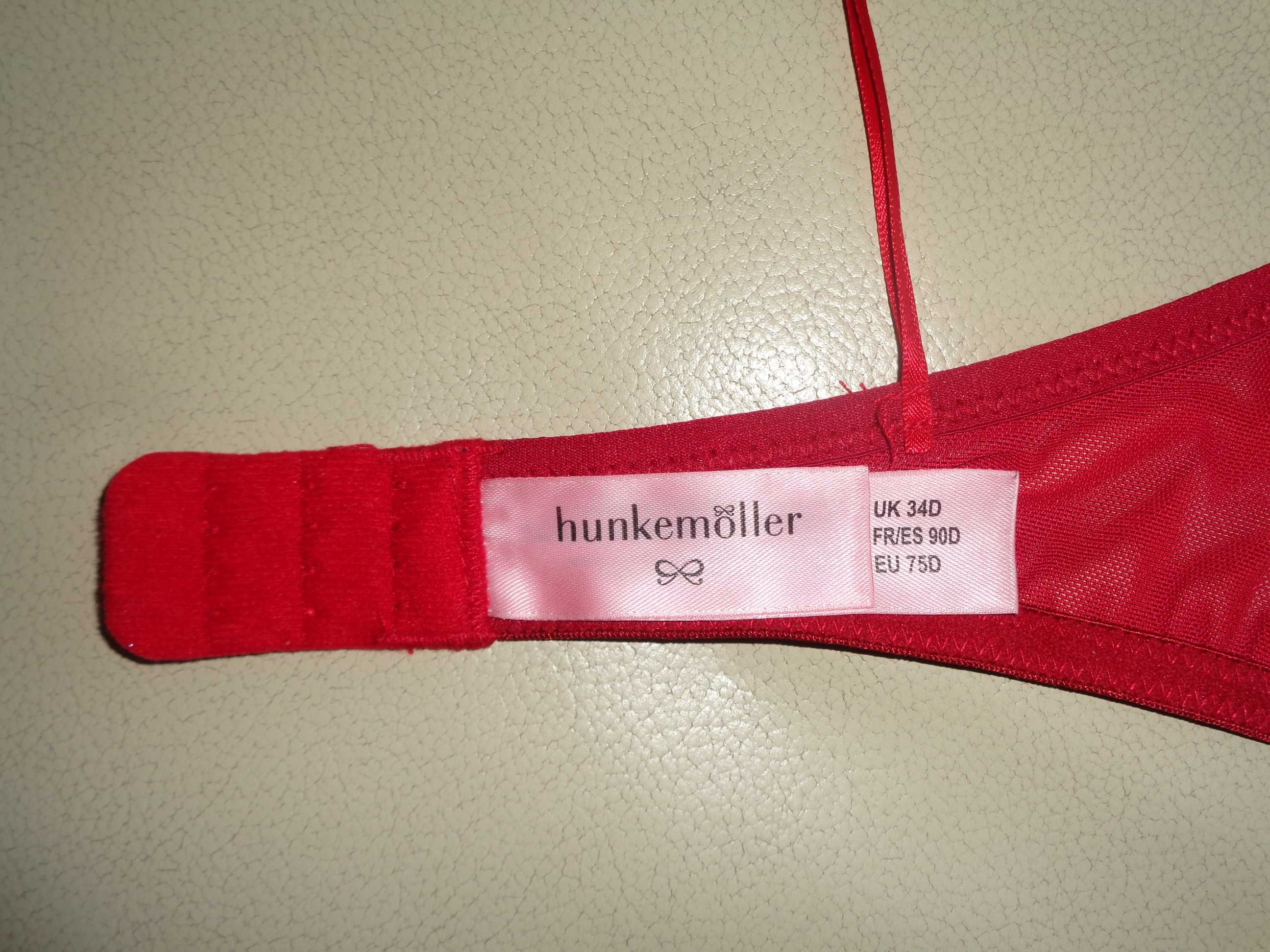 HUNKEMOLLER czerwony biustonosz koronkowy top bluzka jak nowy 75D