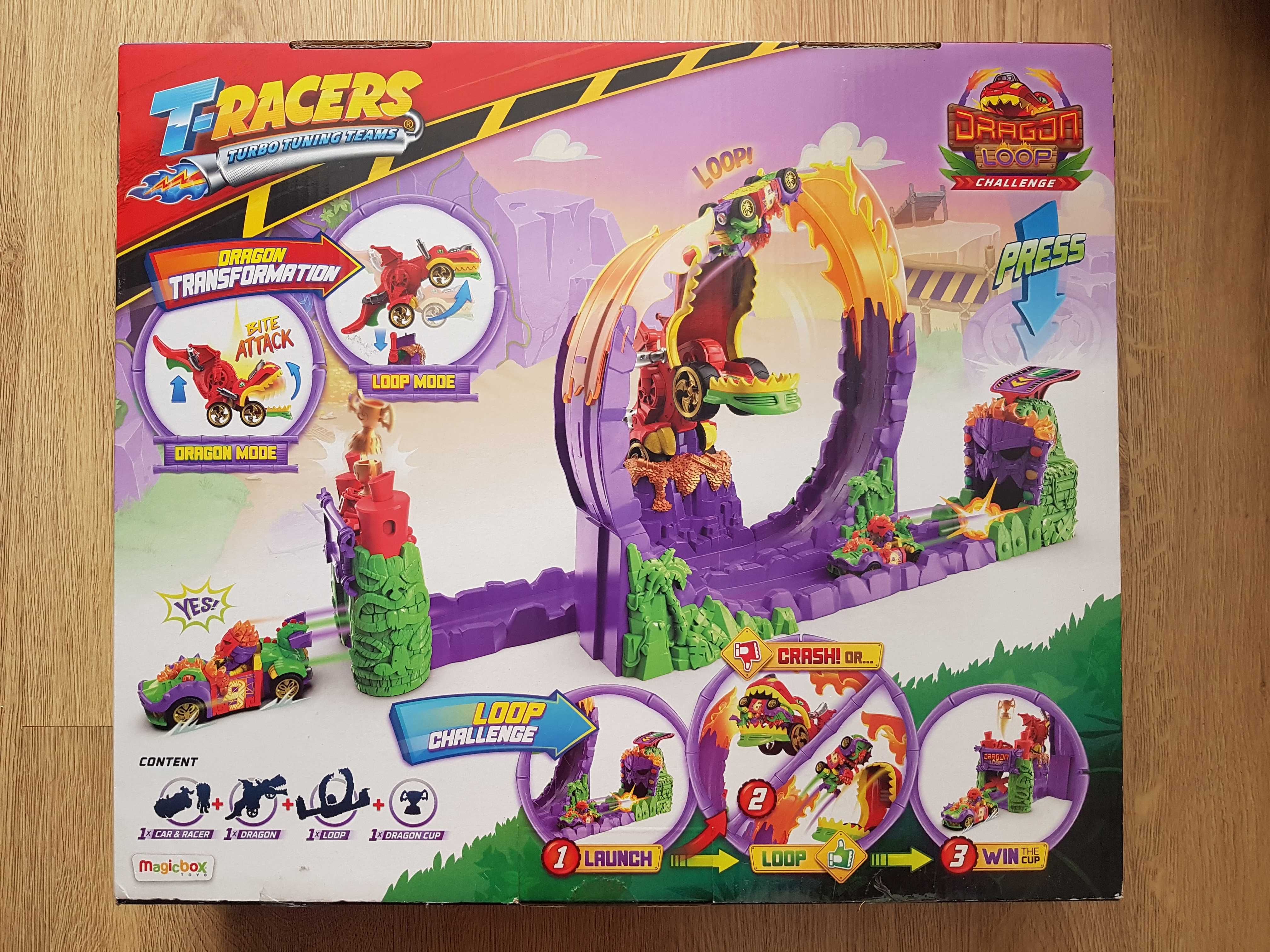 Magic Box T-Racers Dragon Loop Zestaw z wyrzutnią autko + figurka