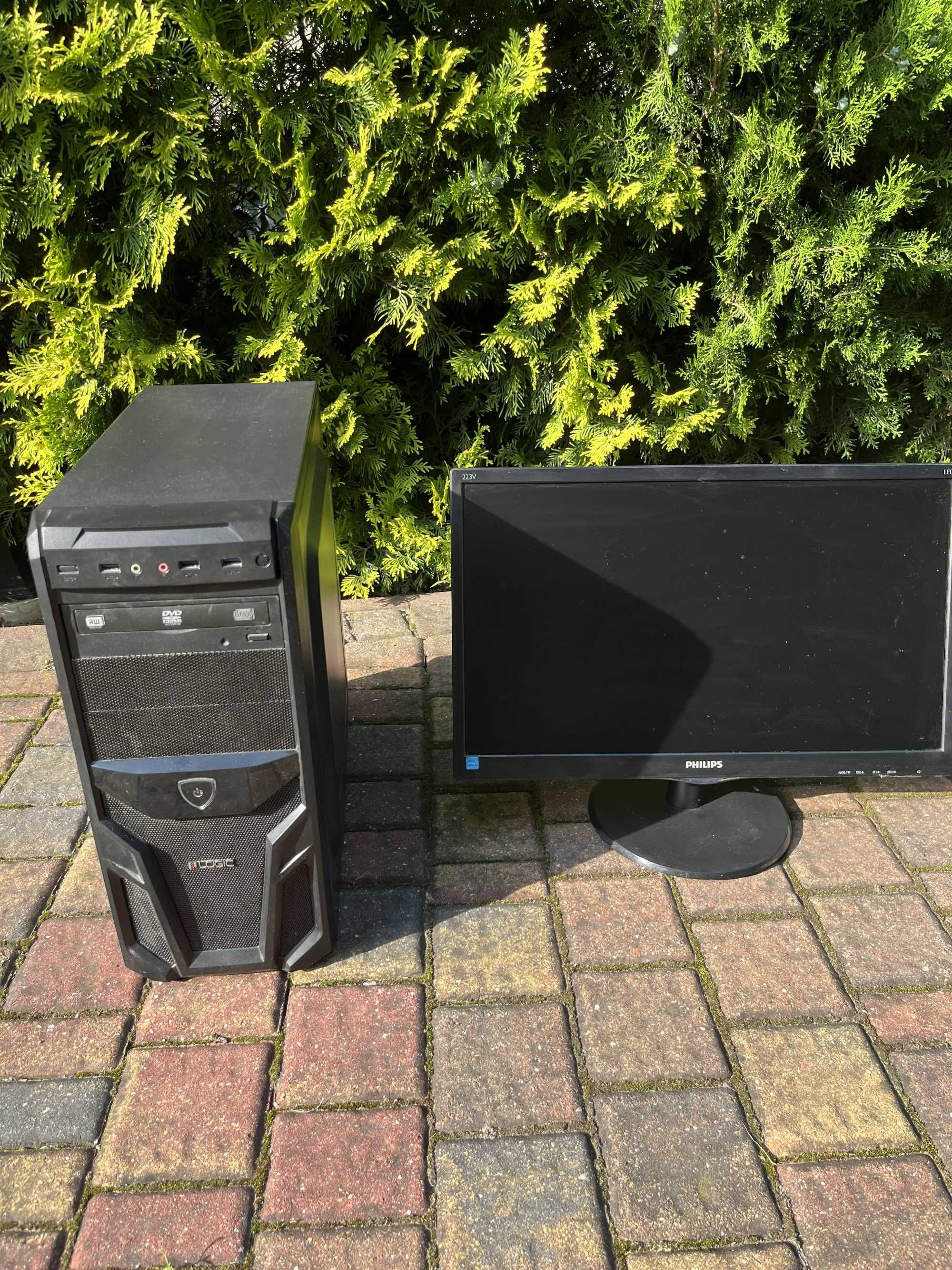 Komputer + monitor – GTX 1050 Ti, i3, SSD 512 GB, windows 10