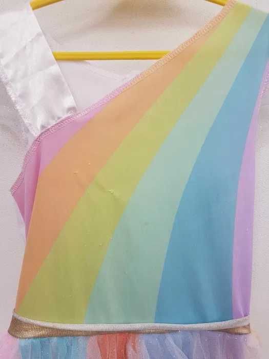 Sukienka przebranie Jednorożec unicorn rozmiar 116-128 cm. G063