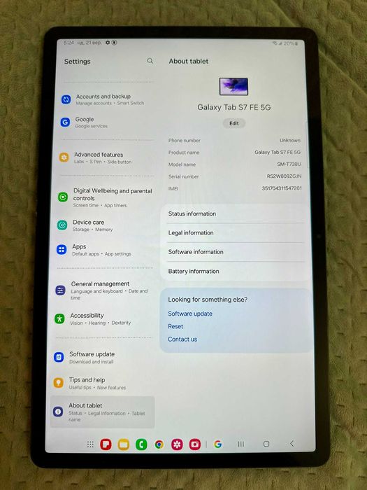 Samsung Galaxy Tab S7 FE 5G SM-T738U