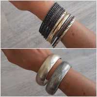 Pack de pulseiras prateadas/douradas