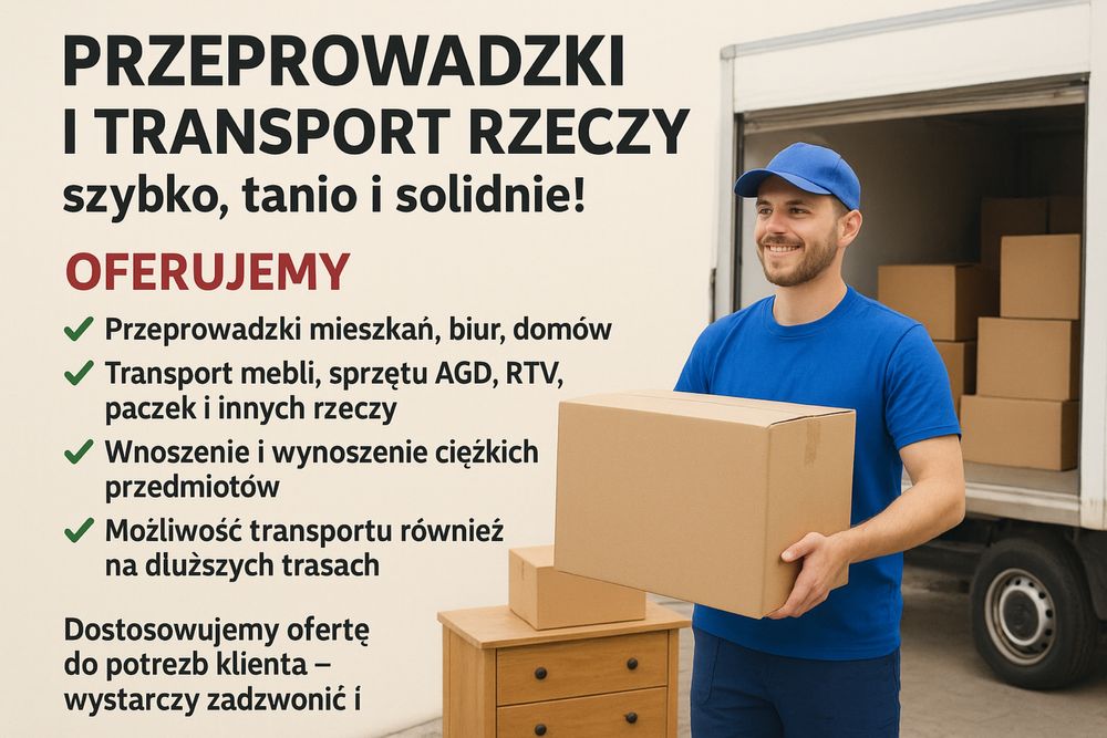 Przeprowadzki i transport rzeczy – szybko, tanio i solidnie!