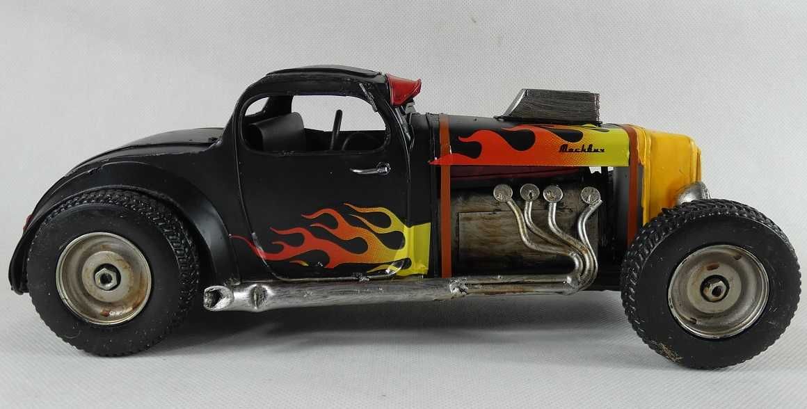 Metalowy model pojazd HOT ROD auto ogień FIRE 32cm