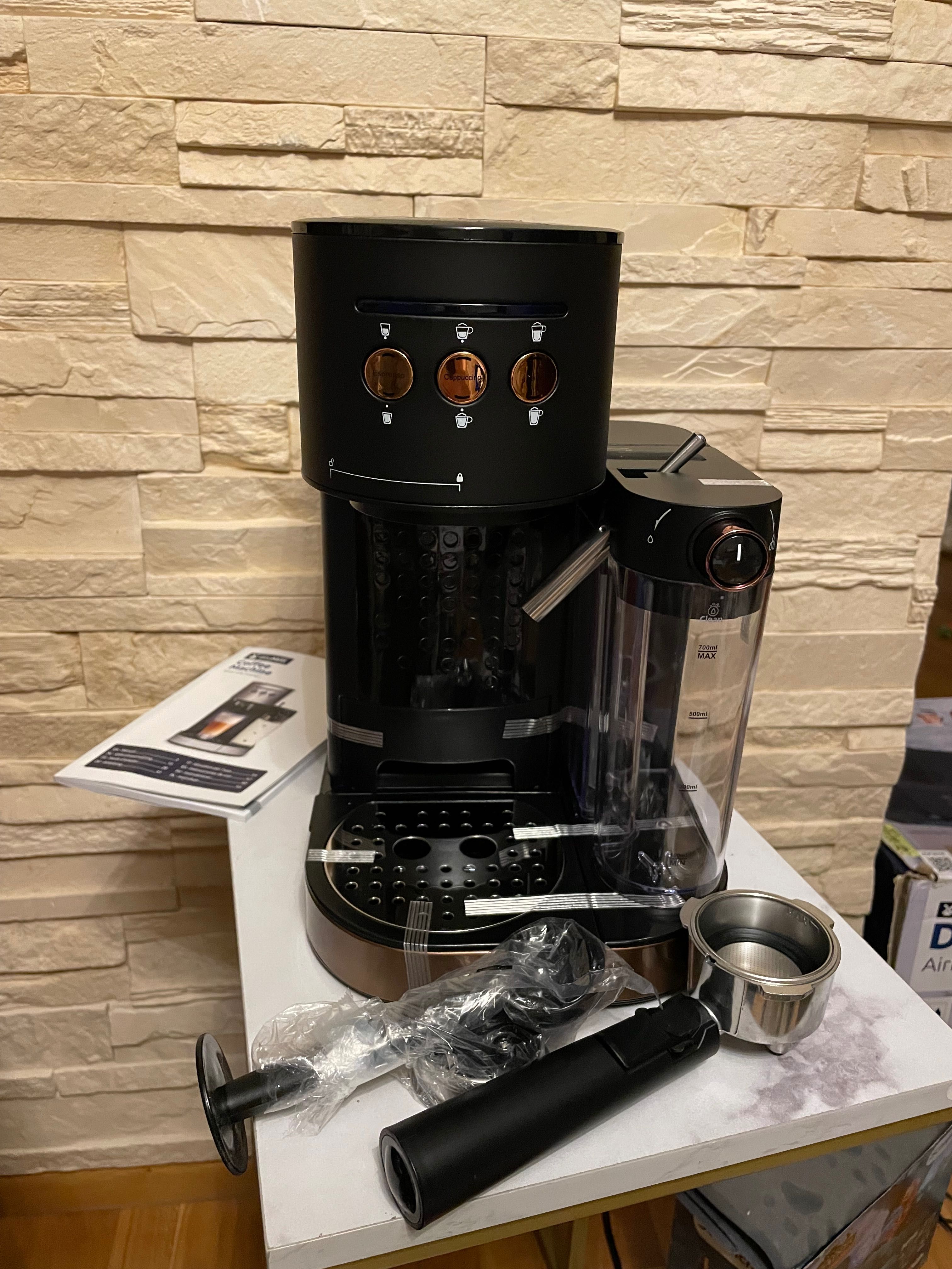 Kolbowy ekspres ciśnieniowy BluMill 1470 W czarny/ miedź