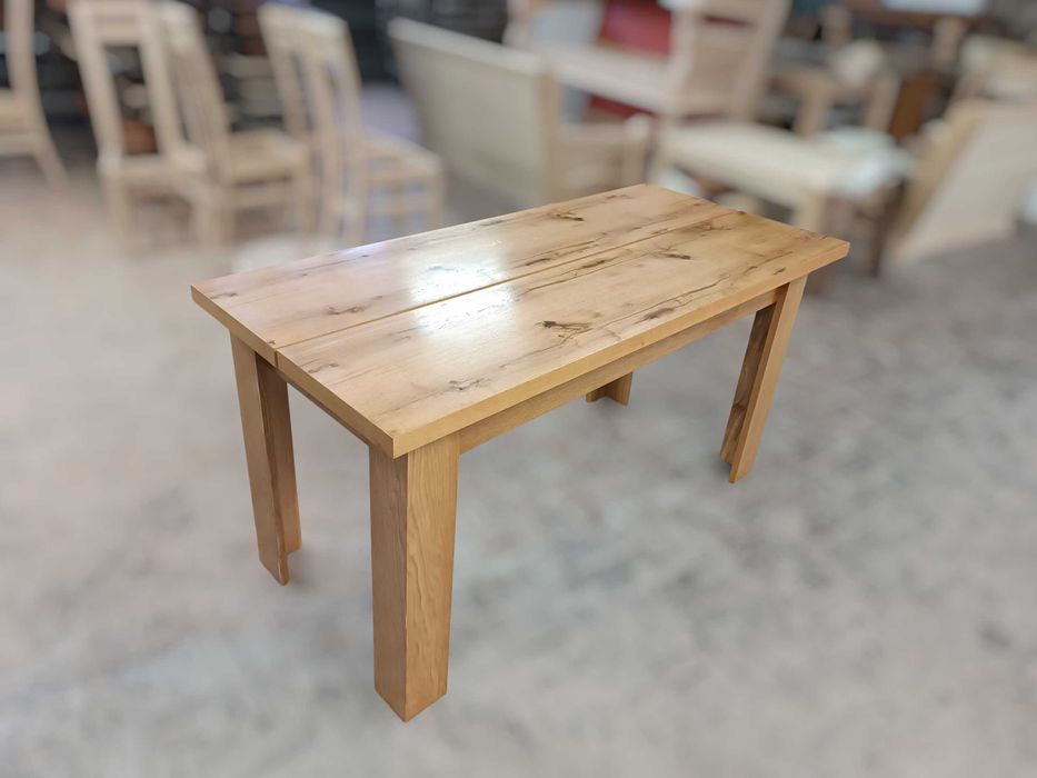Nowy Stół Dębowy 150cm -z Widocznymi Sękami na Blacie -50% OUTLET
