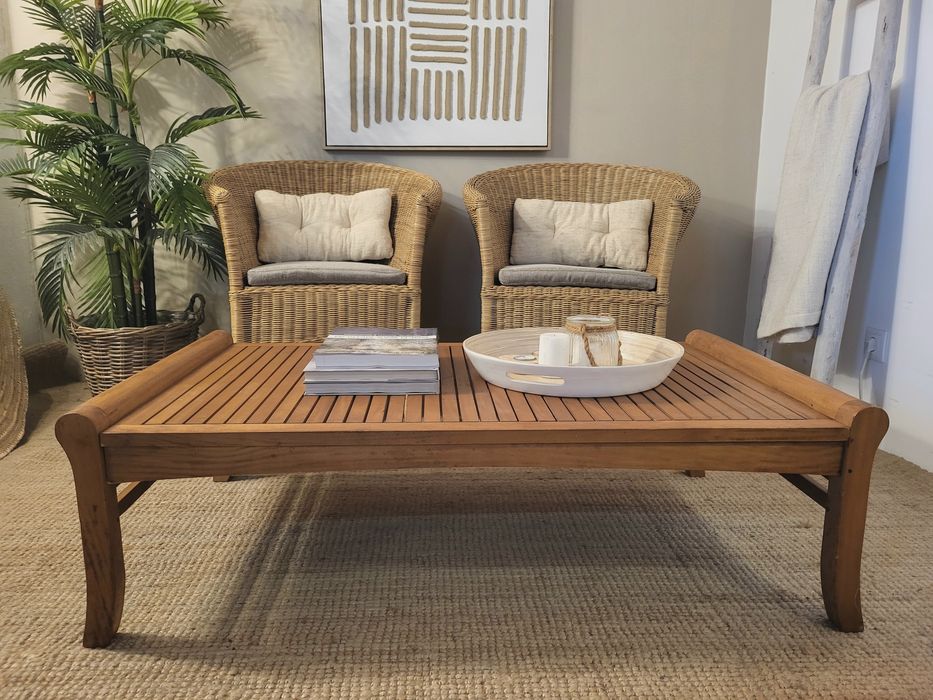 mesa, centro, apoio, acacia, oriental, rustico