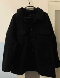 Czarna kurtka koszulowa płaszcz XL Gina Tricot klasyczna oversize