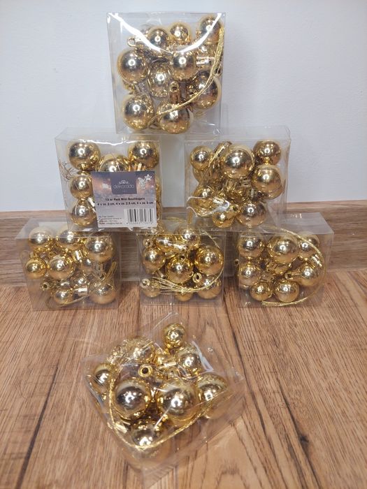 Złote mini bombki 12szt