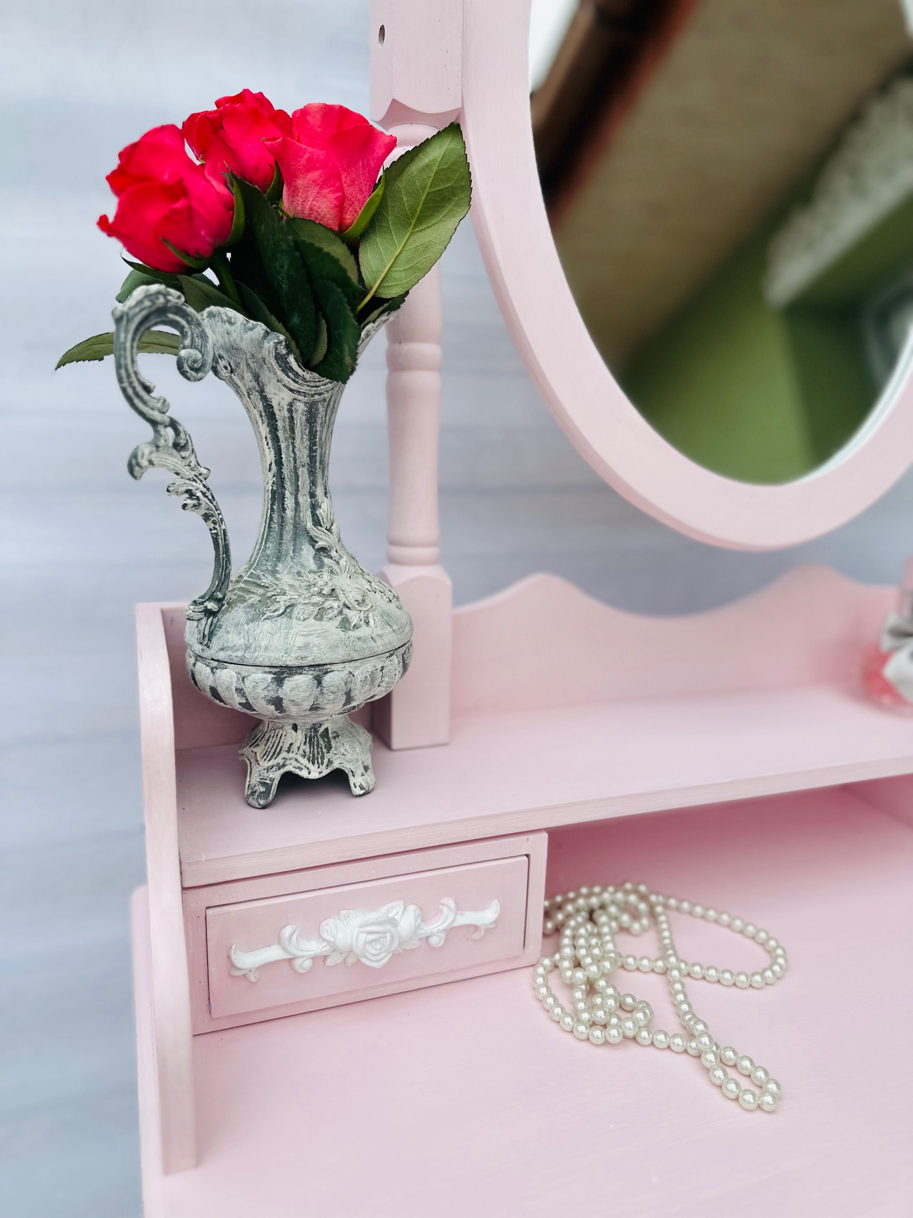 Toaletka kosmetyczna, pastelowy róż, na zamówienie