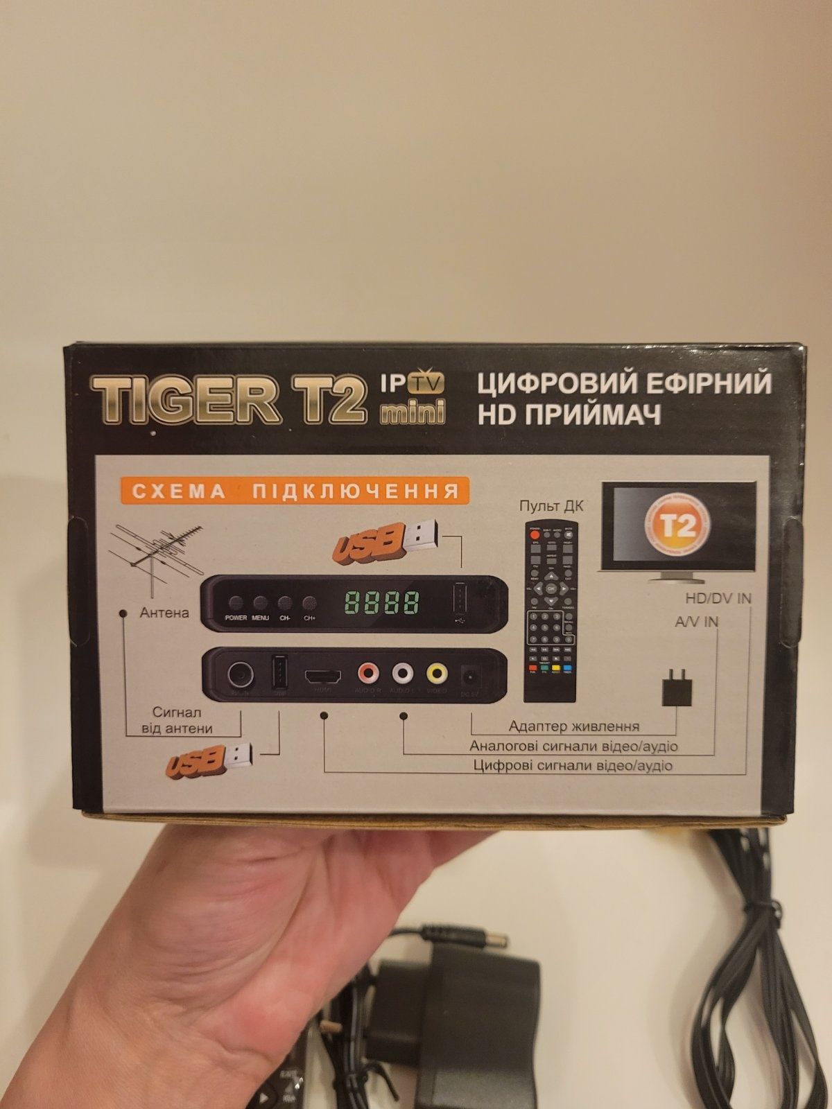 Тюнер T2 tiger IPTV mini приставка цифрова для телевізора телевизора