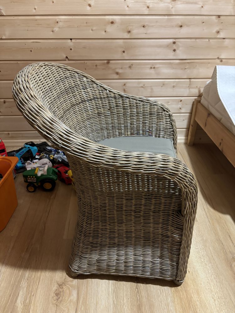 Ikea wiklinowy ratanowy fotel fotelik dzieciecy boho etno styl