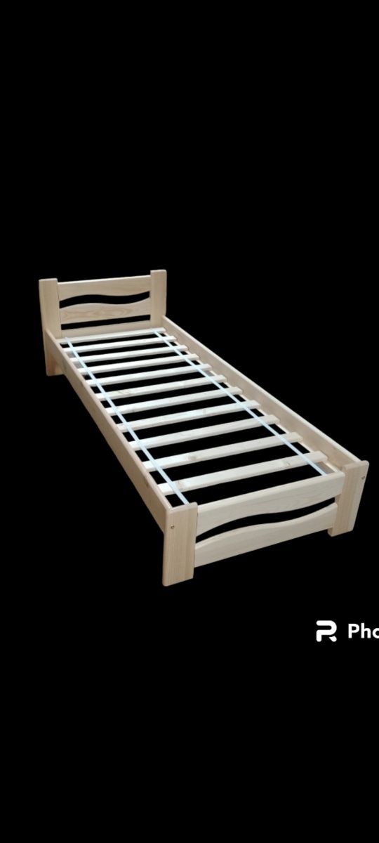 łóżko drewniane 90cm z materacem