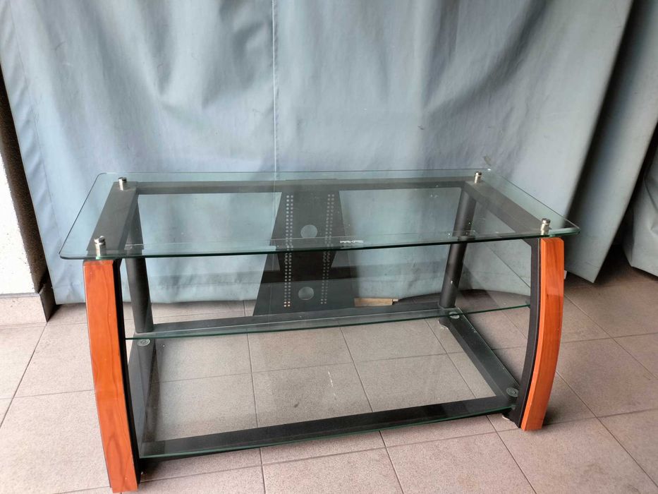 Designerska szklana witryna RTV