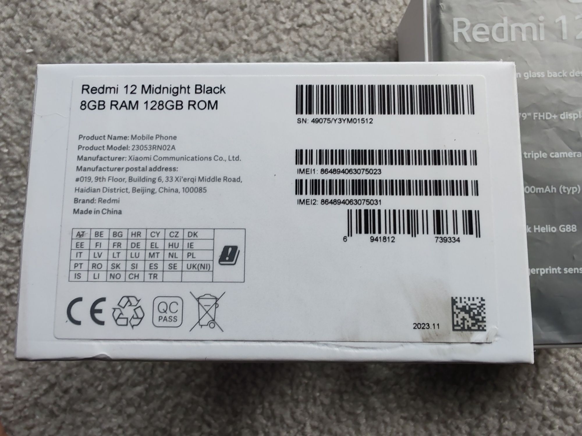Smartphone Redmi 12 6.79" 8GB/128GB Dual SIM (Midnight Black) - XIAOMI
